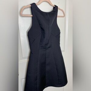 Armani Exchange A/X Textured Sheath High Neck Fit and Flare Seamed Dress